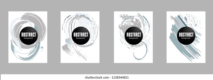 Covers templates set with bauhaus, memphis and hipster style graphic geometric elements. Applicable for placards, brochures, posters, covers and banners.