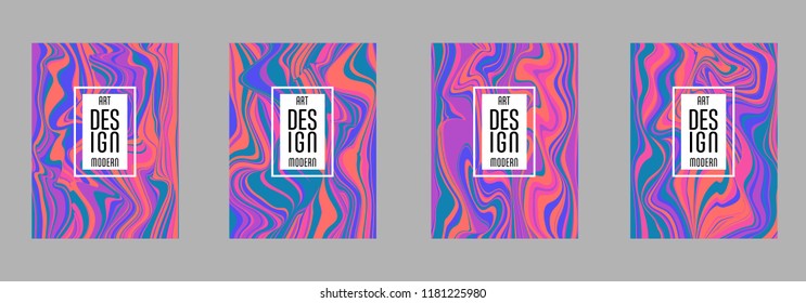 Covers templates set with bauhaus, memphis and hipster style graphic geometric elements. Applicable for placards, brochures, posters, covers and banners.