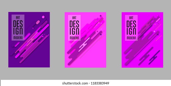 Covers templates set with bauhaus, memphis and hipster style graphic geometric elements. Applicable for placards, brochures, posters, covers and banners.
