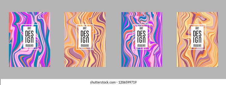 Covers templates set with bauhaus, memphis and hipster style graphic geometric elements. Applicable for placards, brochures, posters, covers and banners.