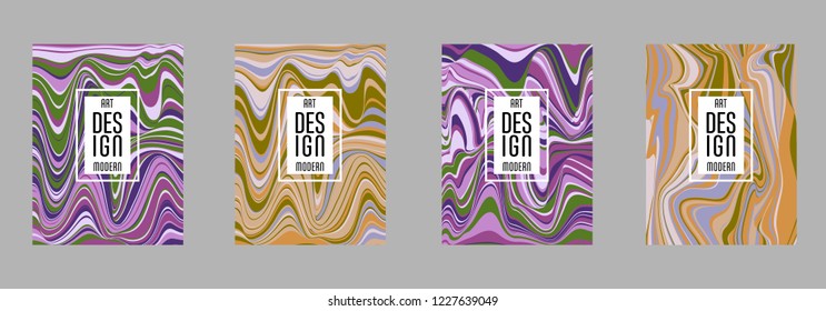 Covers templates set with bauhaus, memphis and hipster style graphic geometric elements. Applicable for placards, brochures, posters, covers and banners.
