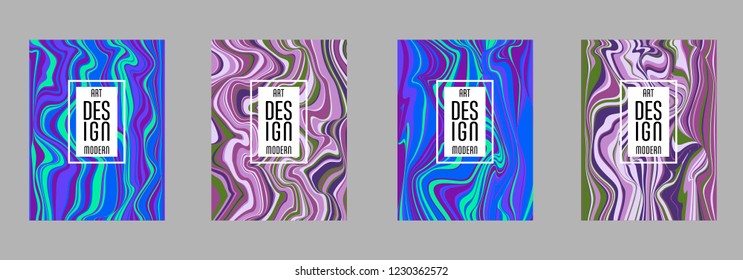 Covers templates set with bauhaus, memphis and hipster style graphic geometric elements. Applicable for placards, brochures, posters, covers and banners.
