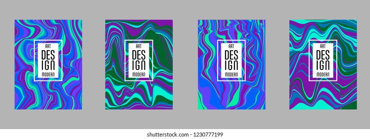 Covers templates set with bauhaus, memphis and hipster style graphic geometric elements. Applicable for placards, brochures, posters, covers and banners.