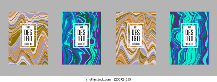 Covers templates set with bauhaus, memphis and hipster style graphic geometric elements. Applicable for placards, brochures, posters, covers and banners.