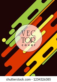 Covers templates set with bauhaus, memphis and hipster style graphic geometric elements. Applicable for placards, brochures, posters, covers and banners.