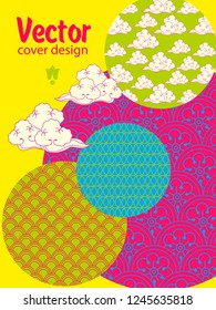 Covers templates set with bauhaus, memphis and hipster style graphic geometric elements. Applicable for placards, brochures, posters, covers and banners.