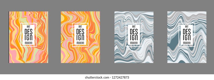 Covers templates set with bauhaus, memphis and hipster style graphic geometric elements. Applicable for placards, brochures, posters, covers and banners.