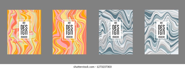 Covers templates set with bauhaus, memphis and hipster style graphic geometric elements. Applicable for placards, brochures, posters, covers and banners.