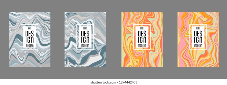 Covers templates set with bauhaus, memphis and hipster style graphic geometric elements. Applicable for placards, brochures, posters, covers and banners.