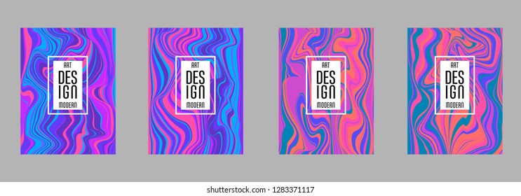 Covers templates set with bauhaus, memphis and hipster style graphic geometric elements. Applicable for placards, brochures, posters, covers and banners