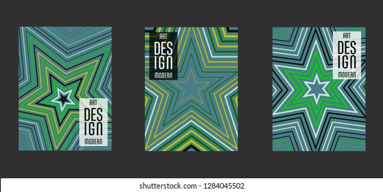 Covers templates set with bauhaus, memphis and hipster style graphic geometric elements. Applicable for placards, brochures, posters, covers and banners.