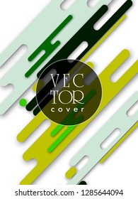 Covers templates set with bauhaus, memphis and hipster style graphic geometric elements. Applicable for placards, brochures, posters, covers and banners.