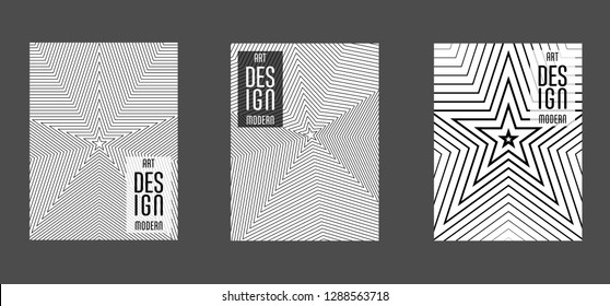 Covers templates set with bauhaus, memphis and hipster style graphic geometric elements. Applicable for placards, brochures, posters, covers and banners.