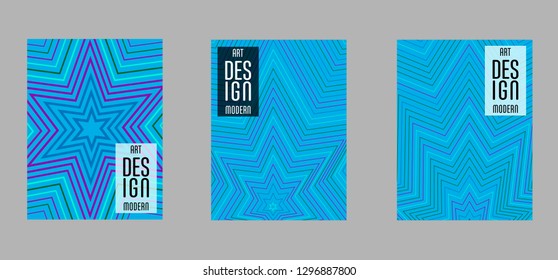 Covers templates set with bauhaus, memphis and hipster style graphic geometric elements. Applicable for placards, brochures, posters, covers and banners.