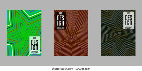Covers templates set with bauhaus, memphis and hipster style graphic geometric elements. Applicable for placards, brochures, posters, covers and banners.