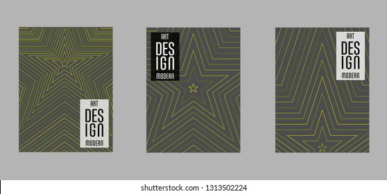 Covers templates set with bauhaus, memphis and hipster style graphic geometric elements. Applicable for placards, brochures, posters, covers and banners.