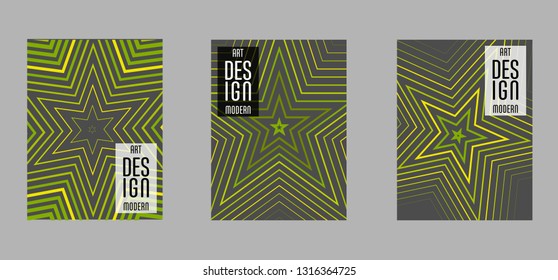Covers templates set with bauhaus, memphis and hipster style graphic geometric elements. Applicable for placards, brochures, posters, covers and banners.