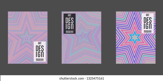 Covers templates set with bauhaus, memphis and hipster style graphic geometric elements. Applicable for placards, brochures, posters, covers and banners.
