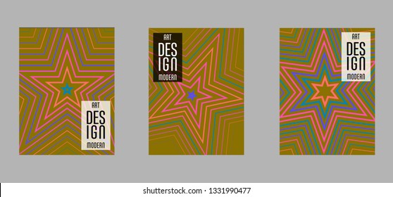 Covers templates set with bauhaus, memphis and hipster style graphic geometric elements. Applicable for placards, brochures, posters, covers and banners.