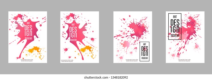 Covers templates set with bauhaus, memphis and hipster style graphic geometric elements. Applicable for placards, brochures, posters, covers and banners.
