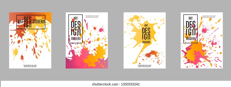 Covers templates set with bauhaus, memphis and hipster style graphic geometric elements. Applicable for placards, brochures, posters, covers and banners.