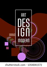 Covers templates set with bauhaus, memphis and hipster style graphic geometric elements. Applicable for placards, brochures, posters, covers and banners.