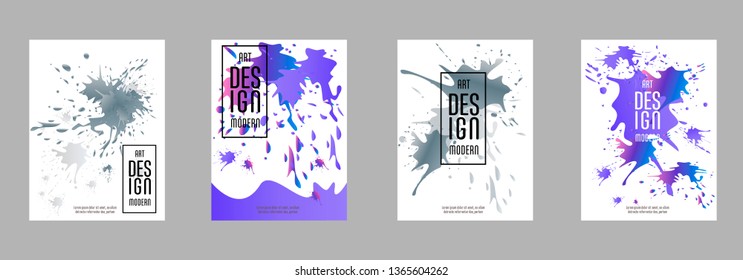 Covers templates set with bauhaus, memphis and hipster style graphic geometric elements. Applicable for placards, brochures, posters, covers and banners.