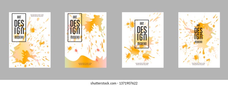 Covers templates set with bauhaus, memphis and hipster style graphic geometric elements. Applicable for placards, brochures, posters, covers and banners.