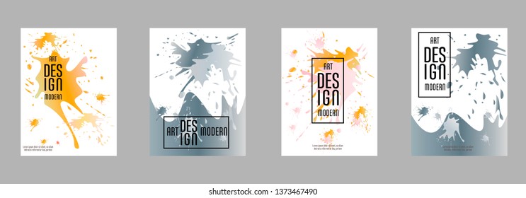 Covers templates set with bauhaus, memphis and hipster style graphic geometric elements. Applicable for placards, brochures, posters, covers and banners.