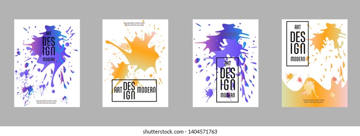 Covers templates set with bauhaus, memphis and hipster style graphic geometric elements. Applicable for placards, brochures, posters, covers and banners.
