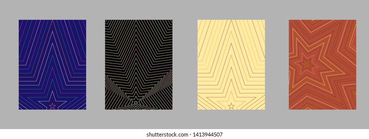 Covers templates set with bauhaus, memphis and hipster style graphic geometric elements. Applicable for placards, brochures, posters, covers and banners.