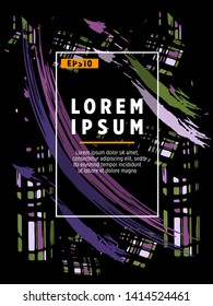 Covers templates set with bauhaus, memphis and hipster style graphic geometric elements. Applicable for placards, brochures, posters, covers and banners.