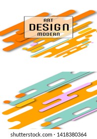 Covers templates set with bauhaus, memphis and hipster style graphic geometric elements. Applicable for placards, brochures, posters, covers and banners.