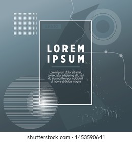 Covers templates set with bauhaus, memphis and hipster style graphic geometric elements. Applicable for placards, brochures, posters, covers and banners.