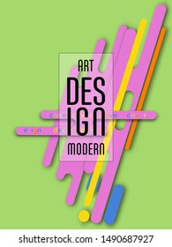 Covers templates set with bauhaus, memphis and hipster style graphic geometric elements. Applicable for placards, brochures, posters, covers and banners.