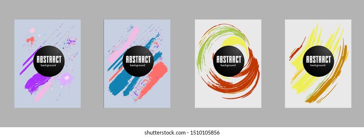 Covers templates set with bauhaus, memphis and hipster style graphic geometric elements. Applicable for placards, brochures, posters, covers and banners.