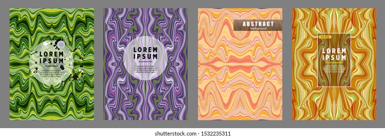 Covers templates set with bauhaus, memphis and hipster style graphic geometric elements. Applicable for placards, brochures, posters, covers and banners.