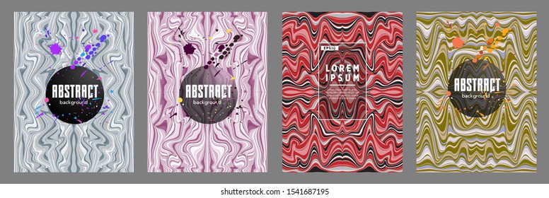 Covers templates set with bauhaus, memphis and hipster style graphic geometric elements. Applicable for placards, brochures, posters, covers and banners.