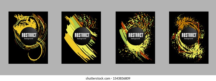Covers templates set with bauhaus, memphis and hipster style graphic geometric elements. Applicable for placards, brochures, posters, covers and banners.