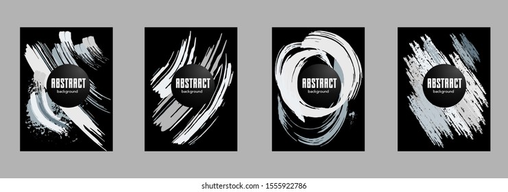 Covers templates set with bauhaus, memphis and hipster style graphic geometric elements. Applicable for placards, brochures, posters, covers and banners.