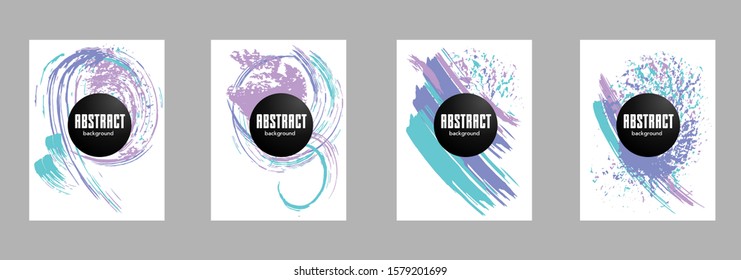 Covers templates set with bauhaus, memphis and hipster style graphic geometric elements. Applicable for placards, brochures, posters, covers and banners.