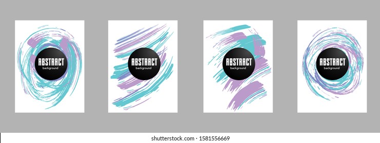 Covers templates set with bauhaus, memphis and hipster style graphic geometric elements. Applicable for placards, brochures, posters, covers and banners.