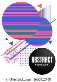 Covers templates set with bauhaus, memphis and hipster style graphic geometric elements. Applicable for placards, brochures, posters, covers and banners.