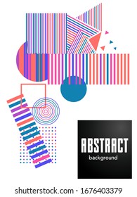 Covers templates set with bauhaus, memphis and hipster style graphic geometric elements. Applicable for placards, brochures, posters, covers and banners.