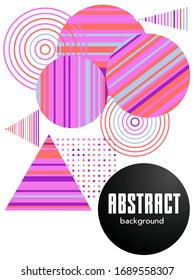 Covers templates set with bauhaus, memphis and hipster style graphic geometric elements. Applicable for placards, brochures, posters, covers and banners.