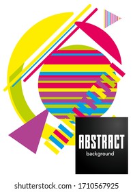 Covers templates set with bauhaus, memphis and hipster style graphic geometric elements. Applicable for placards, brochures, posters, covers and banners.