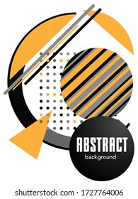 Covers templates set with bauhaus, memphis and hipster style graphic geometric elements. Applicable for placards, brochures, posters, covers and banners.