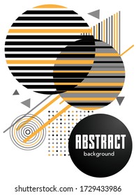 Covers templates set with bauhaus, memphis and hipster style graphic geometric elements. Applicable for placards, brochures, posters, covers and banners.