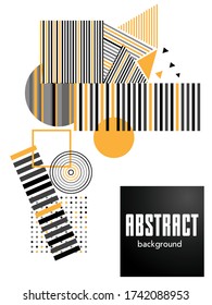 Covers templates set with bauhaus, memphis and hipster style graphic geometric elements. Applicable for placards, brochures, posters, covers and banners.