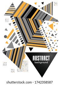 Covers templates set with bauhaus, memphis and hipster style graphic geometric elements. Applicable for placards, brochures, posters, covers and banners.